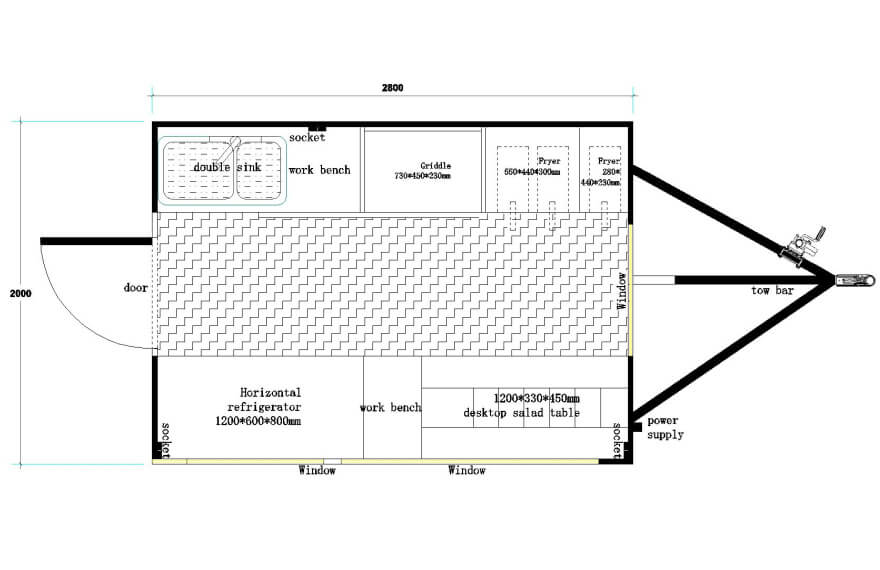 fast food trailer floor plan